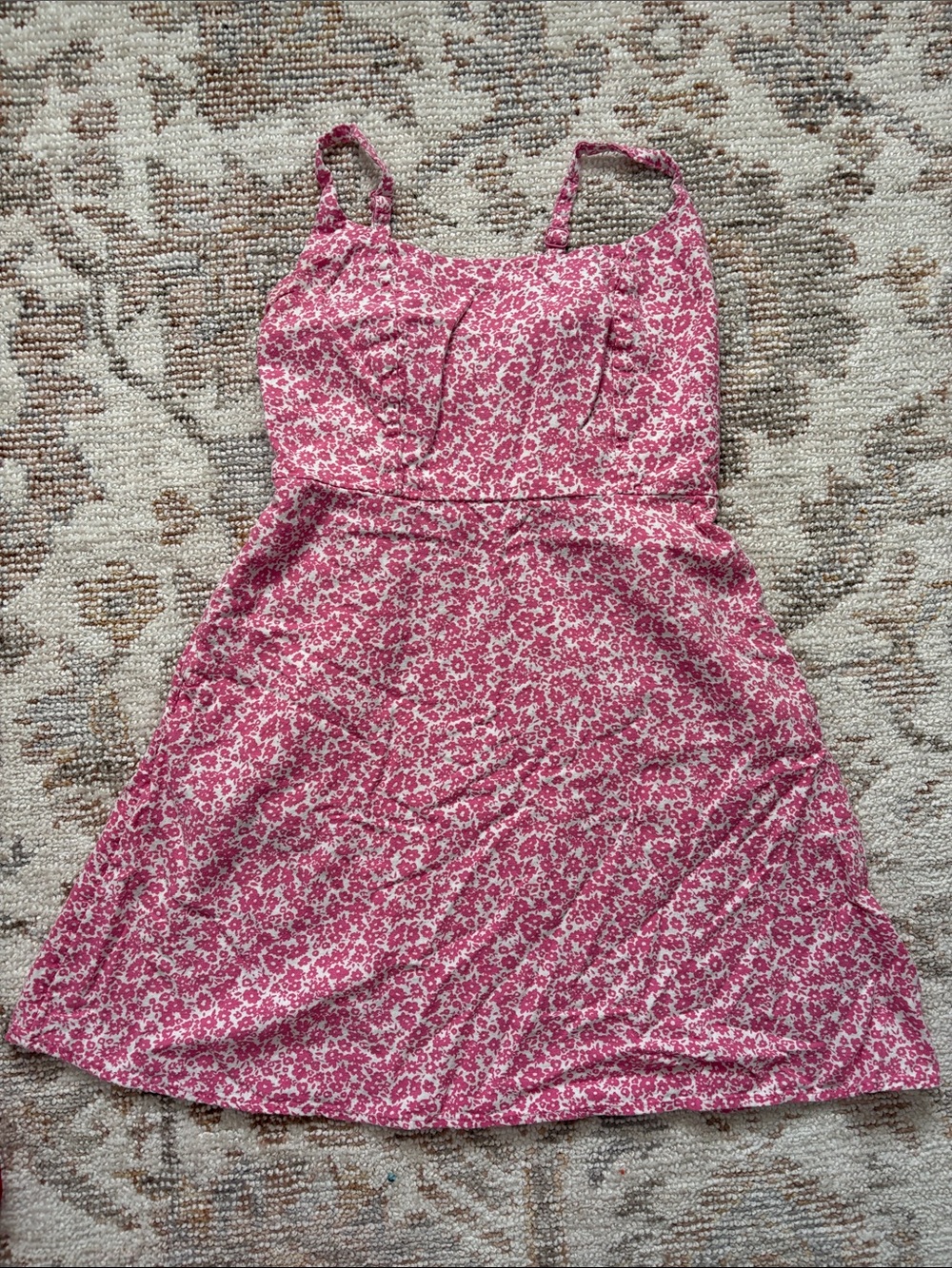Floral Pink Sundress with Spaghetti Straps